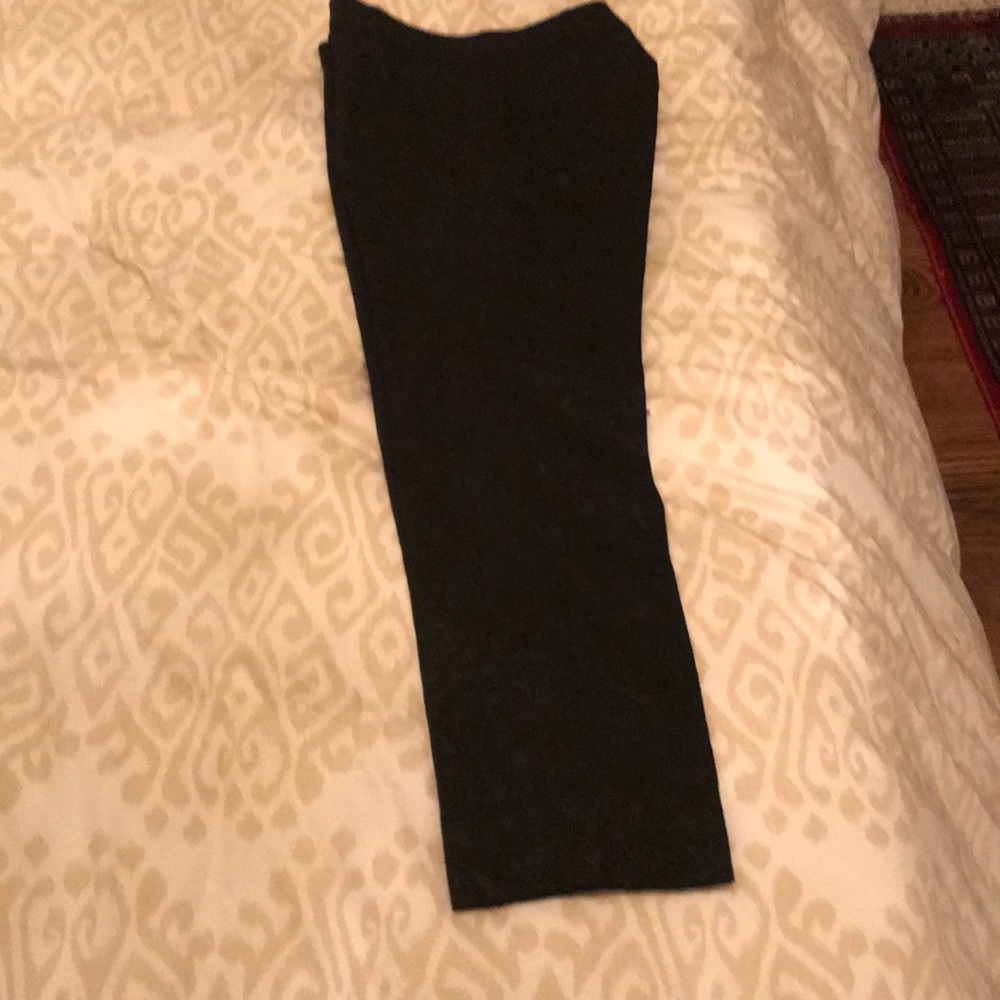 Black lace cropped pants
